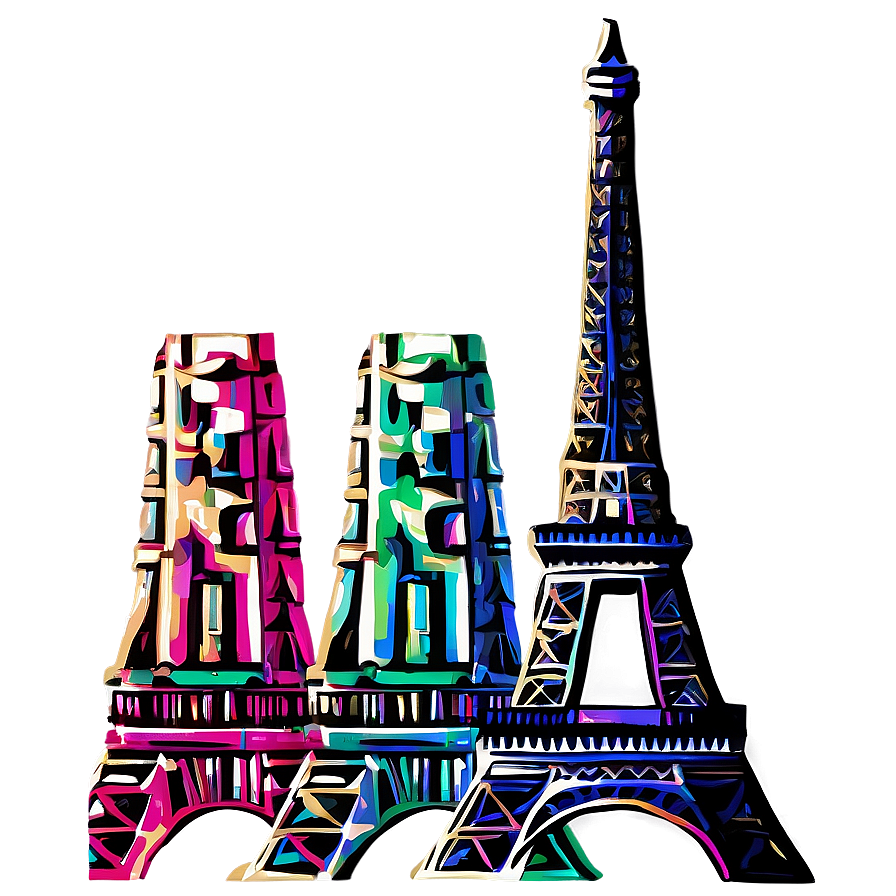Abstract Eiffel Tower Design Png 05212024