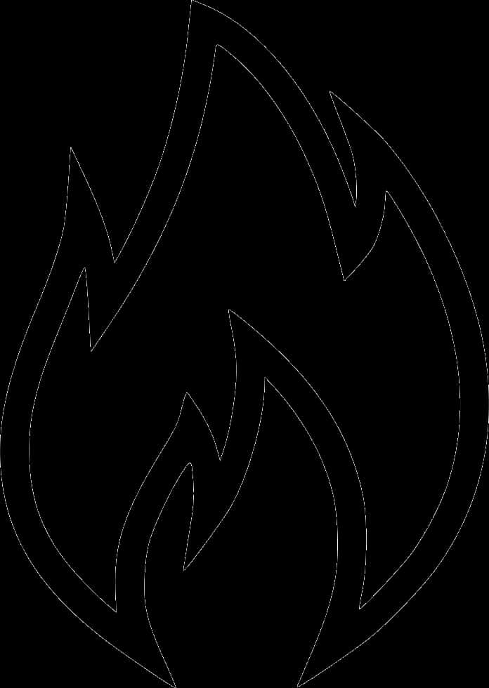 Abstract Flame Silhouette Outline