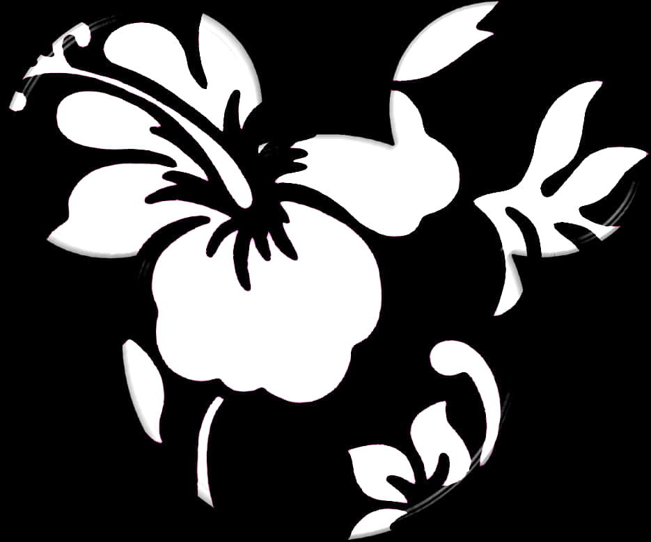Abstract Floral Silhouette Black Background