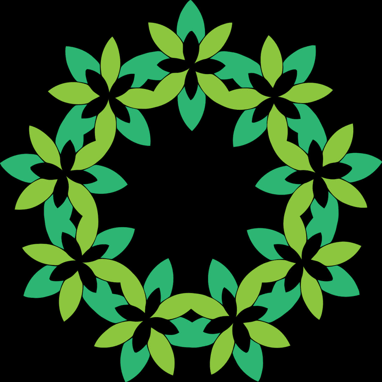 Abstract Floral Wreath Pattern