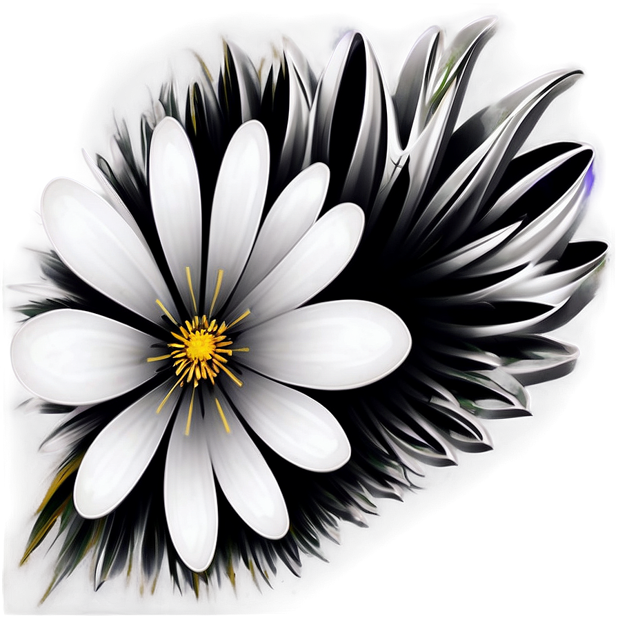 Abstract Flower Black And White Png 05252024