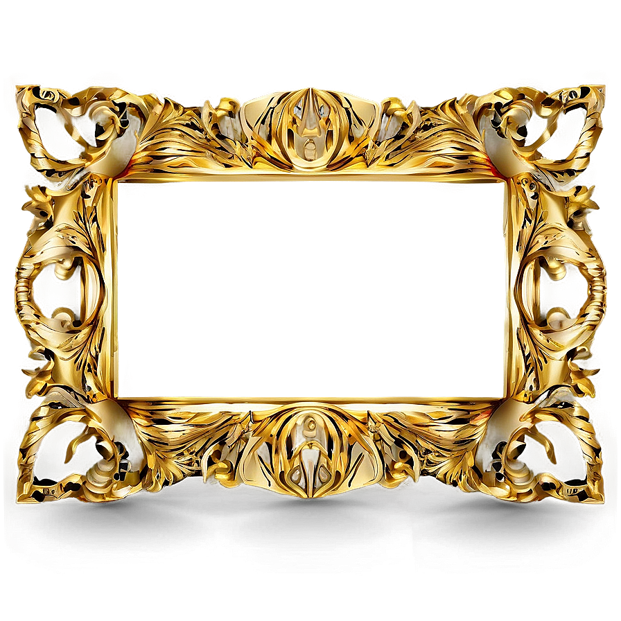 Abstract Gold Frame Png 05252024