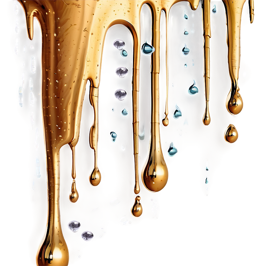 Abstract Gold Glitter Drip Png 67