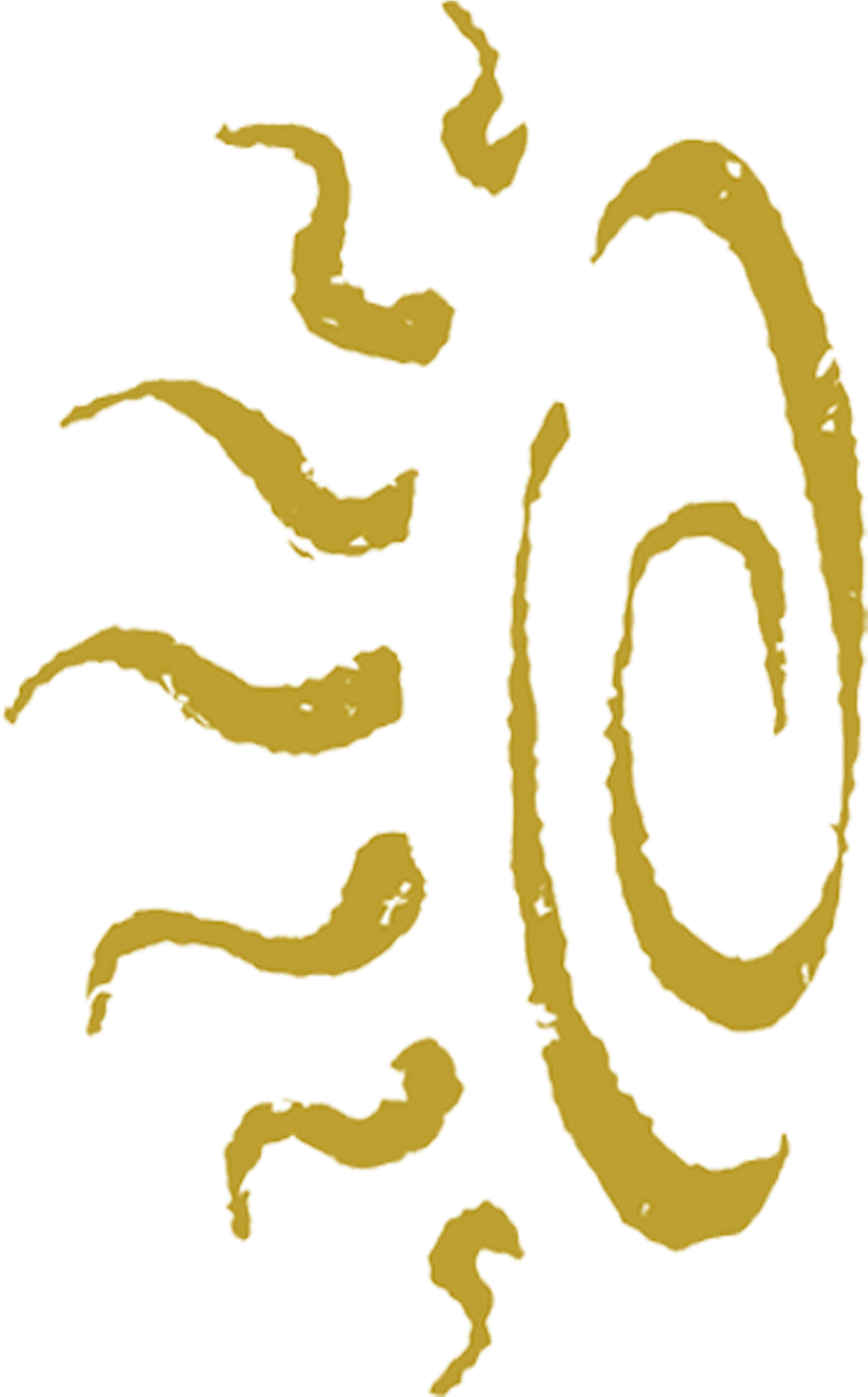 Abstract Gold Squiggleson Teal Background
