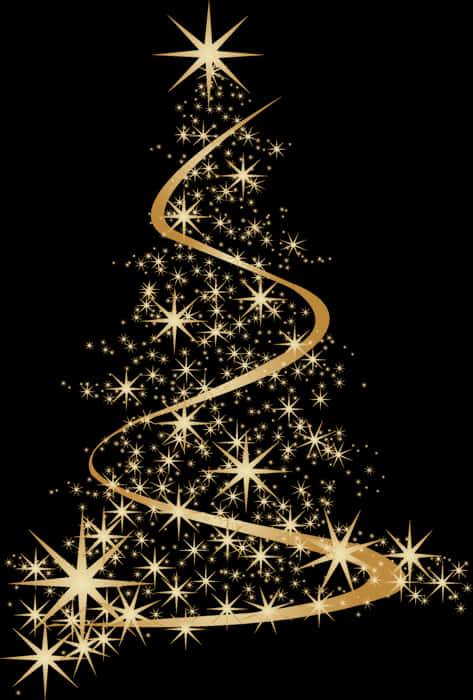 Abstract Golden Christmas Tree Design