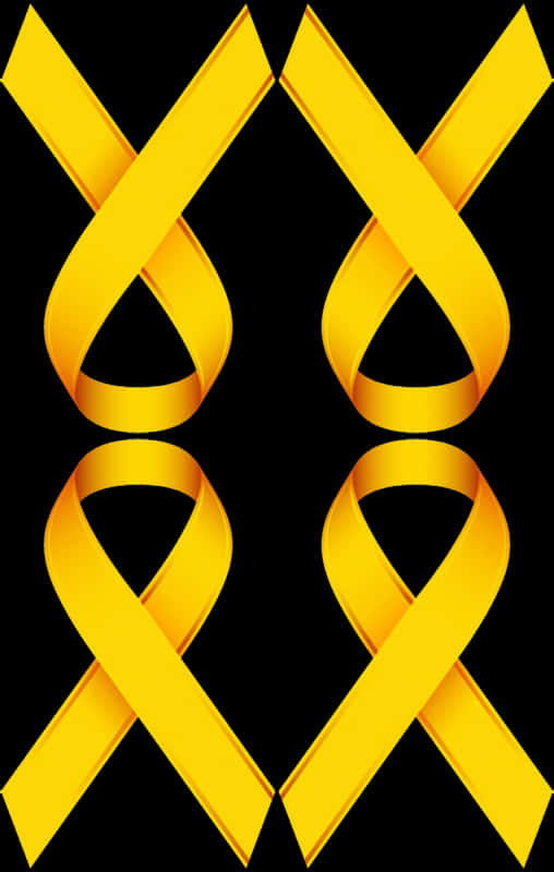 Abstract Golden Ribbon Design