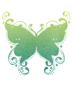 Abstract Green Butterfly Art