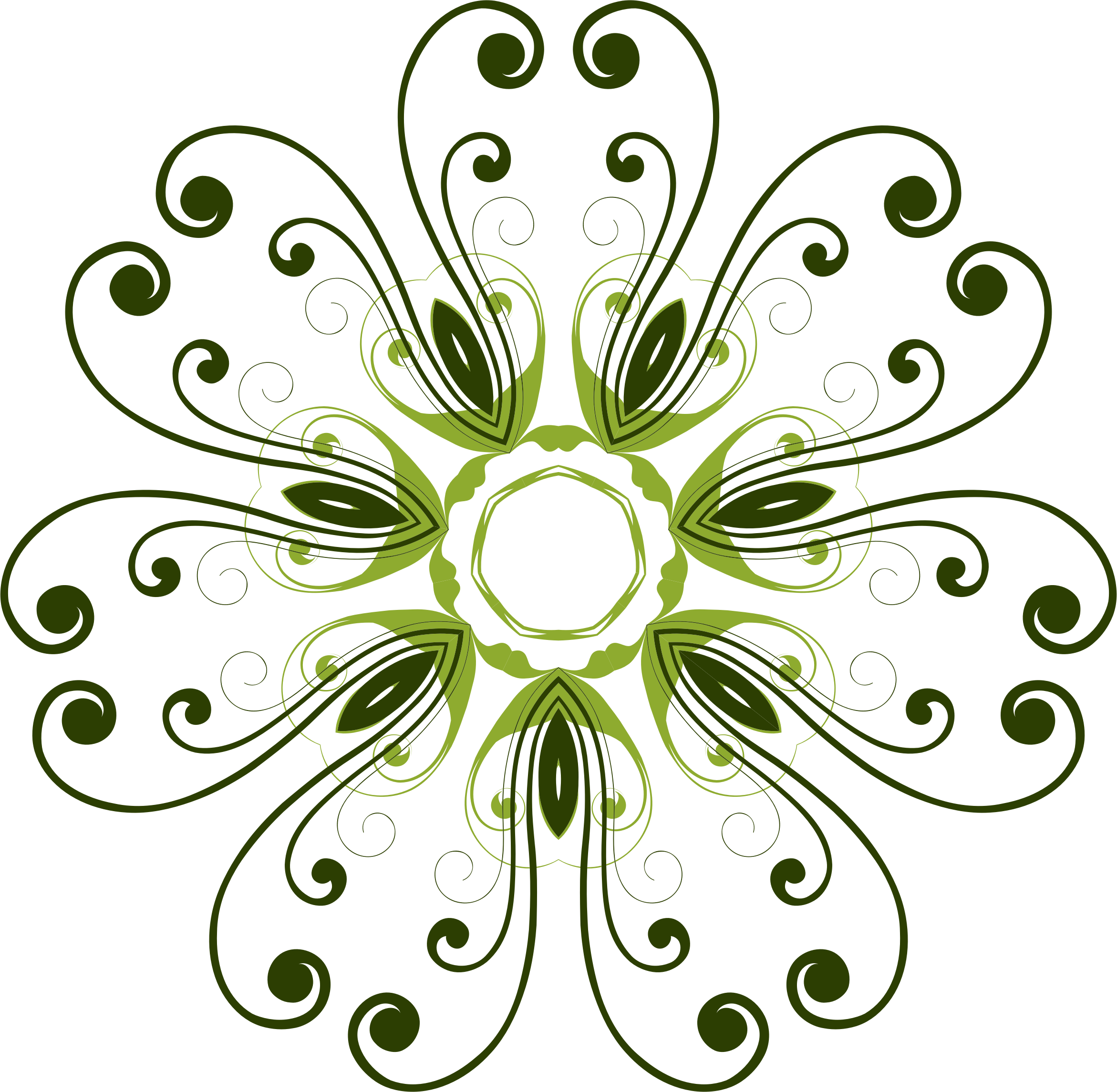 Abstract Green Floral Design