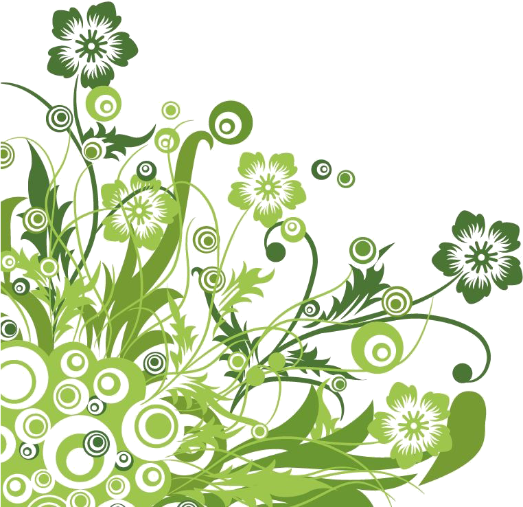 Abstract Green Floral Design