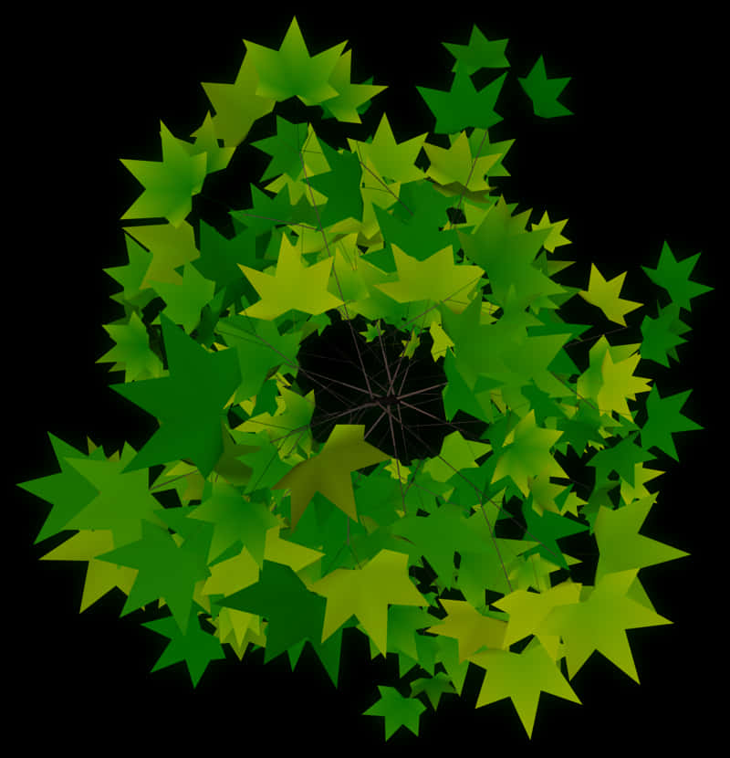 Abstract Green Leaves Sphere