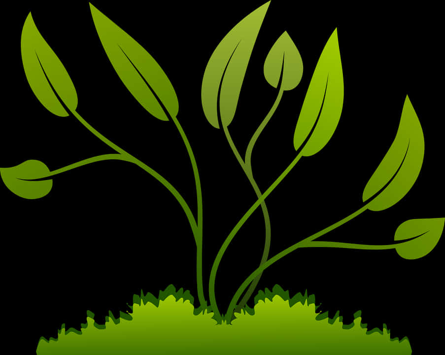 Abstract Green Plant Illustration
