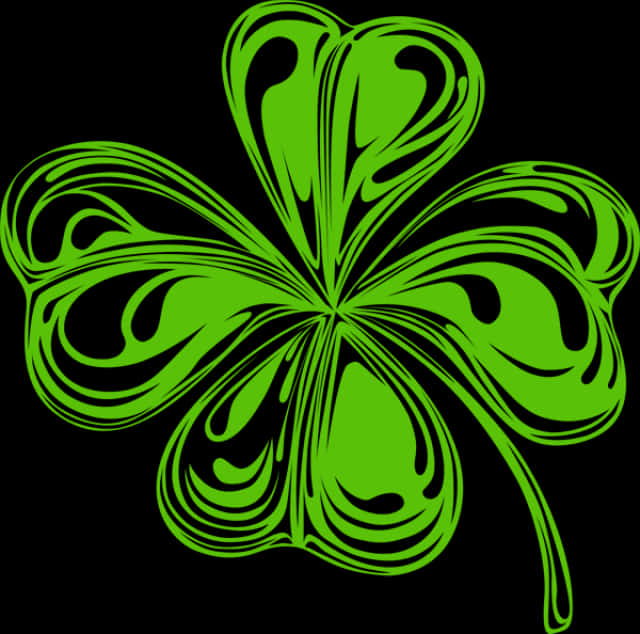 Abstract Green Shamrock Design