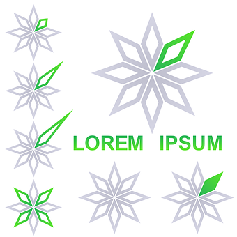 Abstract Green Star Logo Design