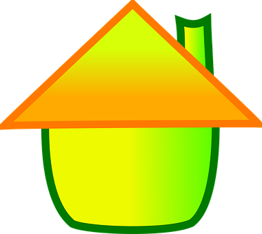 Abstract Green Yellow House Icon