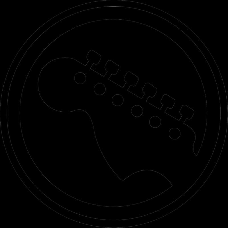 Abstract Guitar Outline Black Background