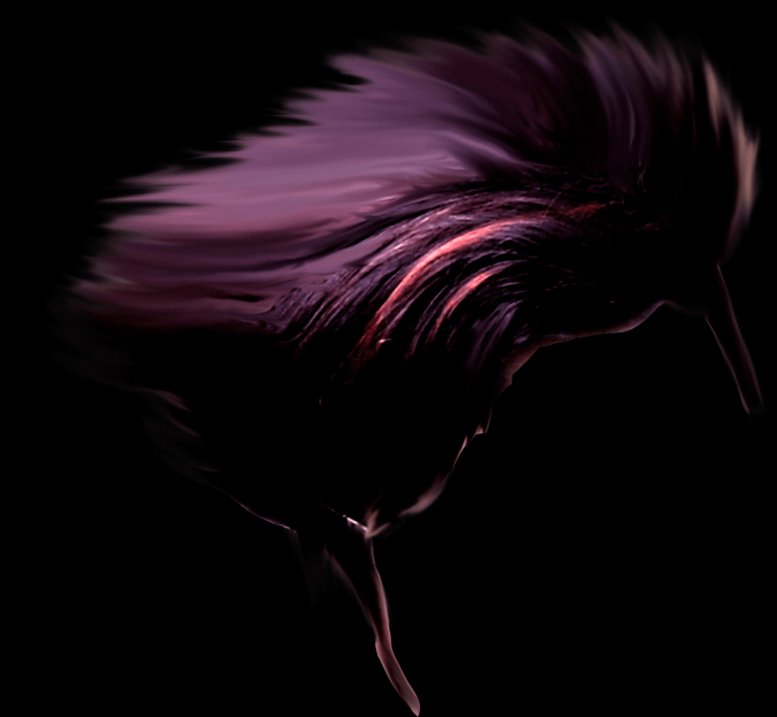 Abstract Hair Silhouette Dark Background