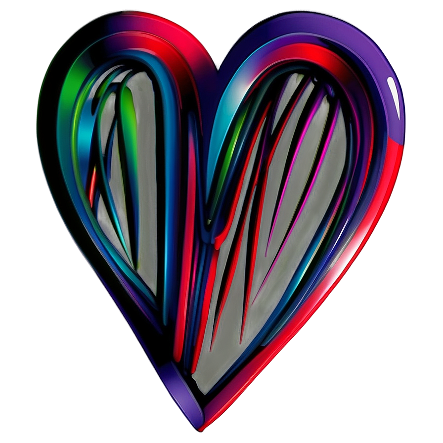 Abstract Heart Doodle Png 06262024