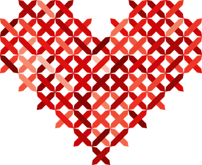 Abstract Heart Formedby Cross Patterns