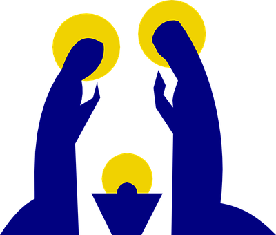 Abstract Holy Family Silhouette