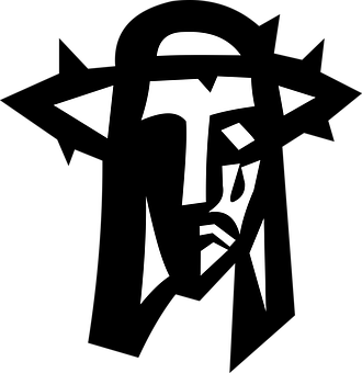 Abstract Jesus Portrait Blackand White