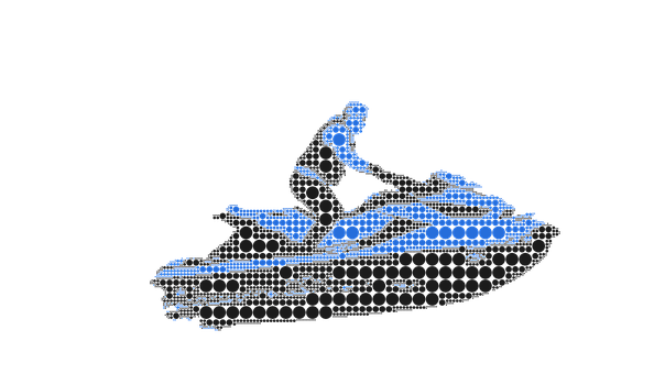 Abstract Jet Ski Racer Digital Art