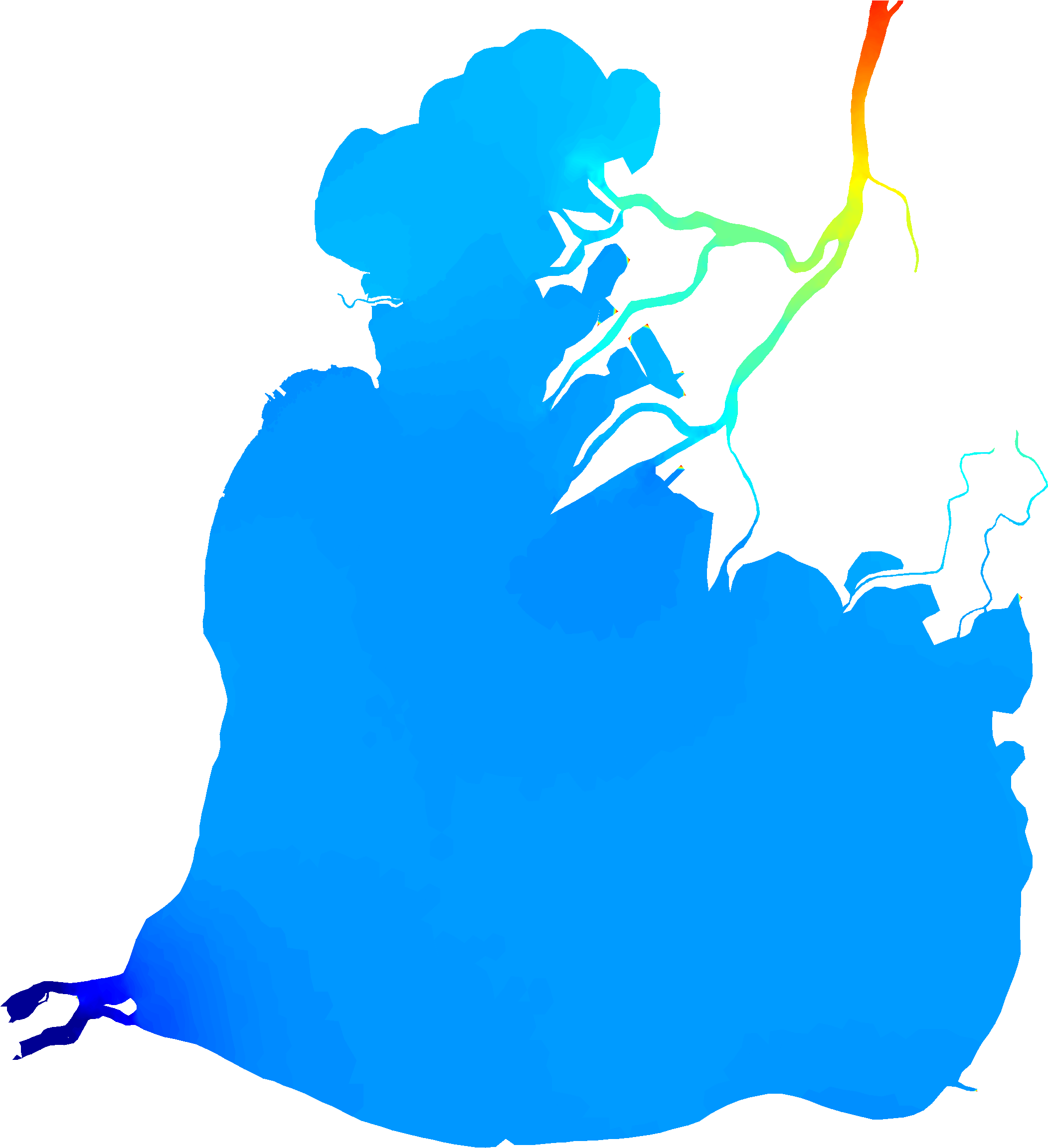 Abstract Lakeand River System Map