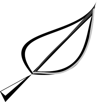 Abstract Leaf Graphic Blackand White