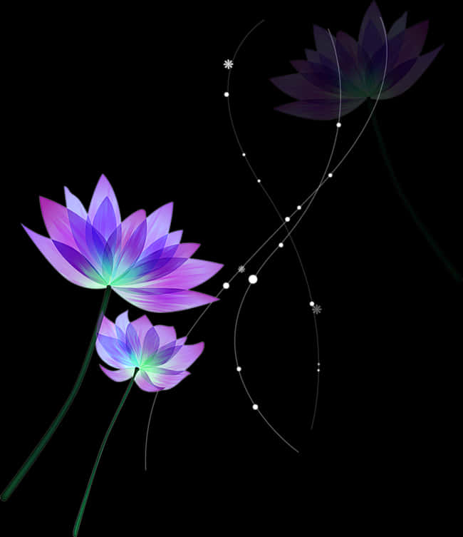 Abstract Lotus Flowers Artwork