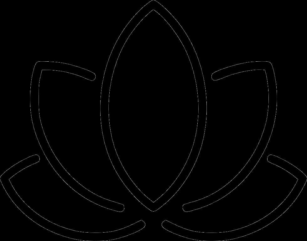 Abstract Lotus Outline Graphic