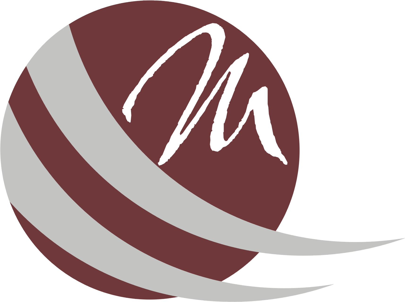 Abstract Maroon Swoosh Logo