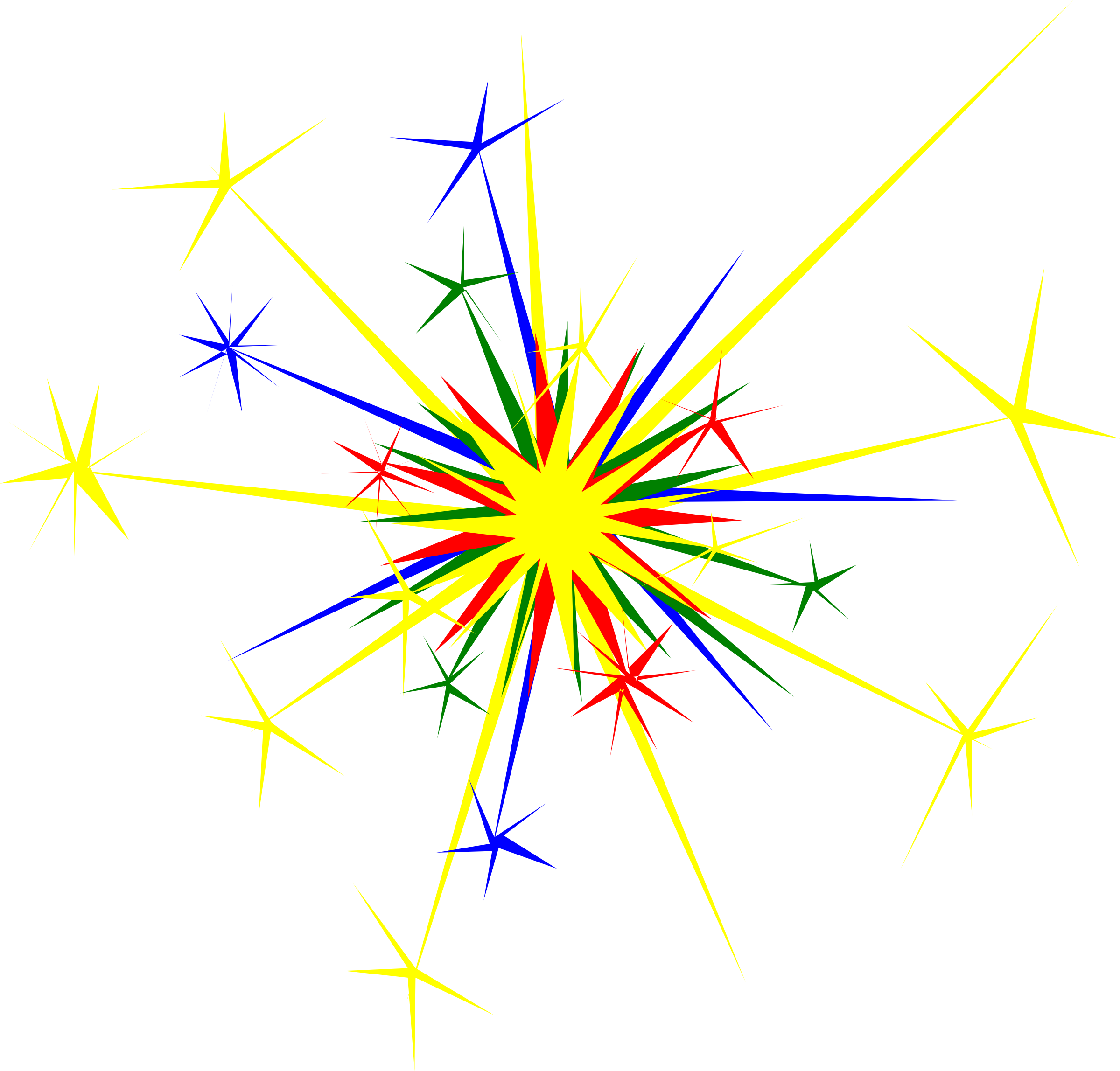 Abstract Multicolor Starburst Explosion