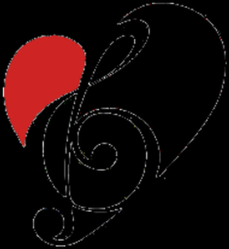 Abstract Musical Heart Design