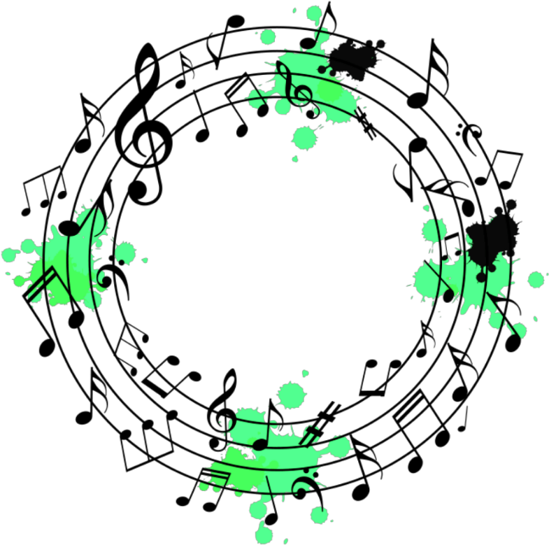 Abstract Musical Notes Circle