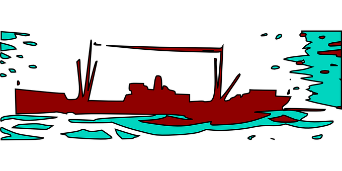 Abstract Navy Ship Silhouette