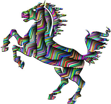 Abstract Neon Horse Art