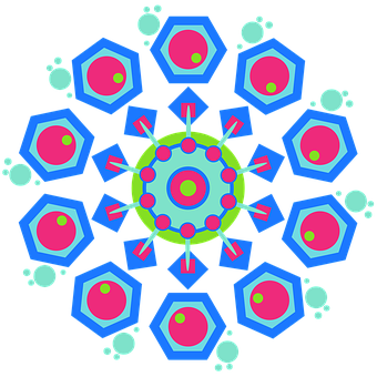 Abstract Neon Mandala Art