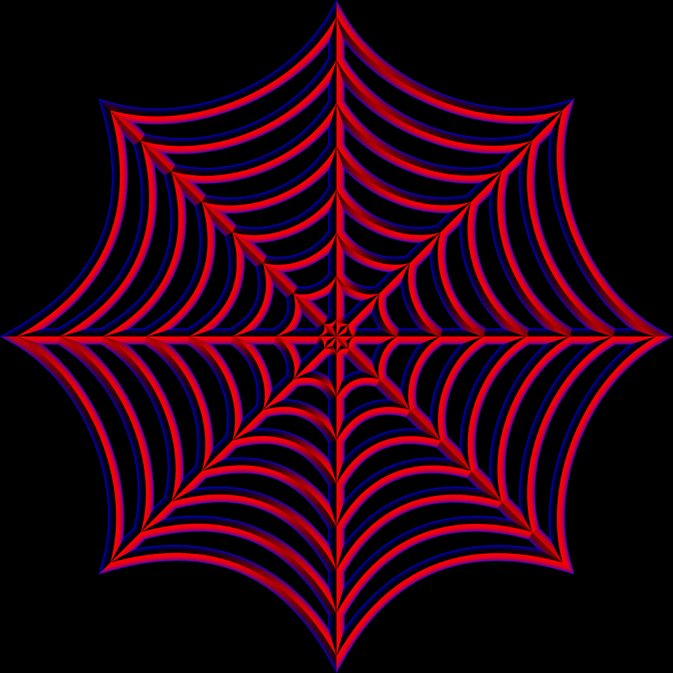 Abstract Neon Spider Web
