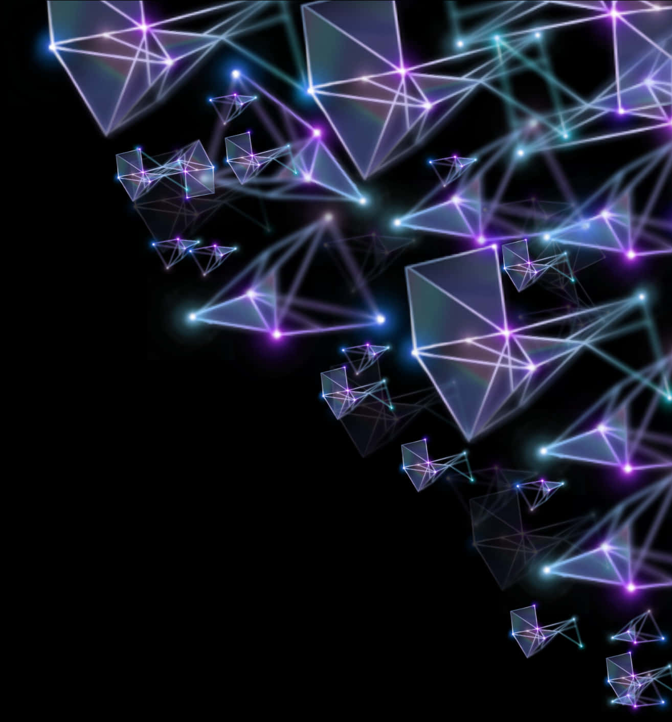 Abstract Neon Triangular Connections