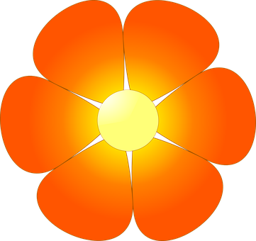 Abstract Orange Flower Illustration