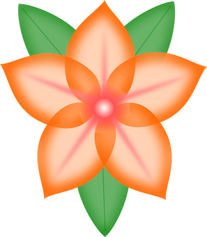 Abstract Orange Flower Illustration