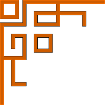 Abstract Orange Geometric Border