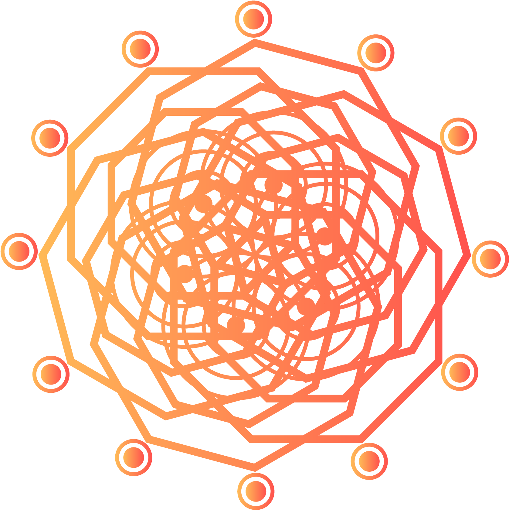 Abstract Orange Geometric Pattern