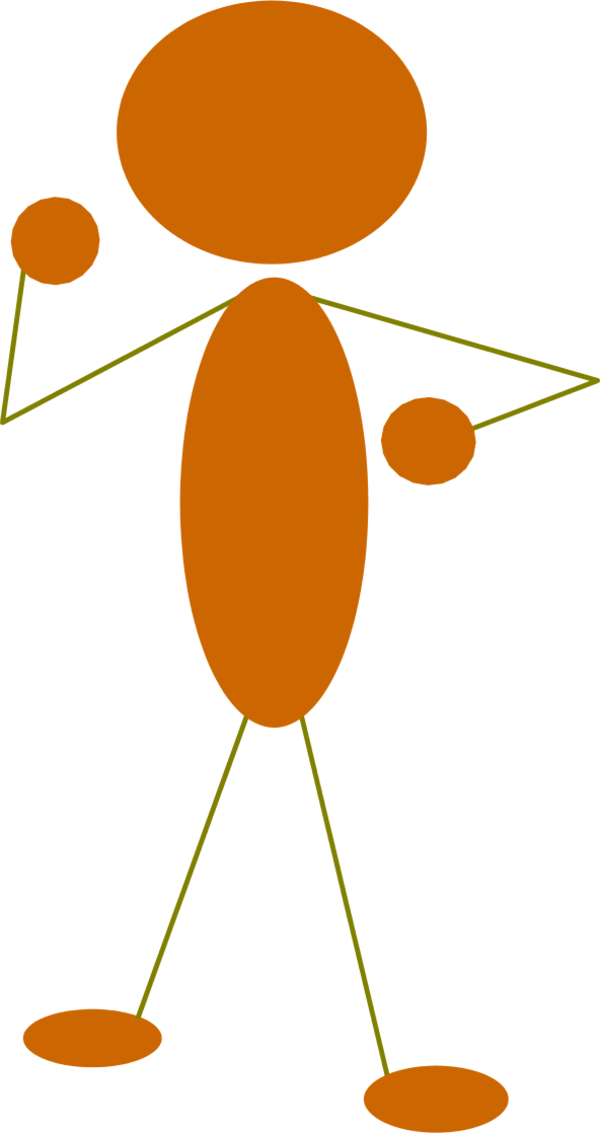 Abstract Orange Stick Figure Thinking