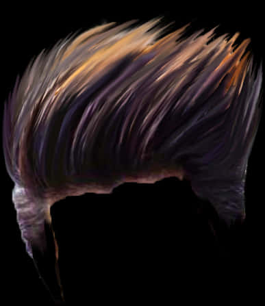 Abstract Painted Hairstyle Illustration