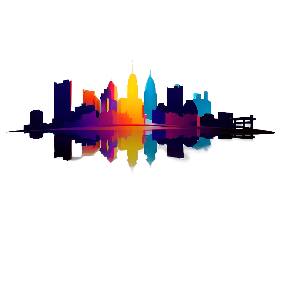 Abstract Philadelphia Skyline Design Png Opi