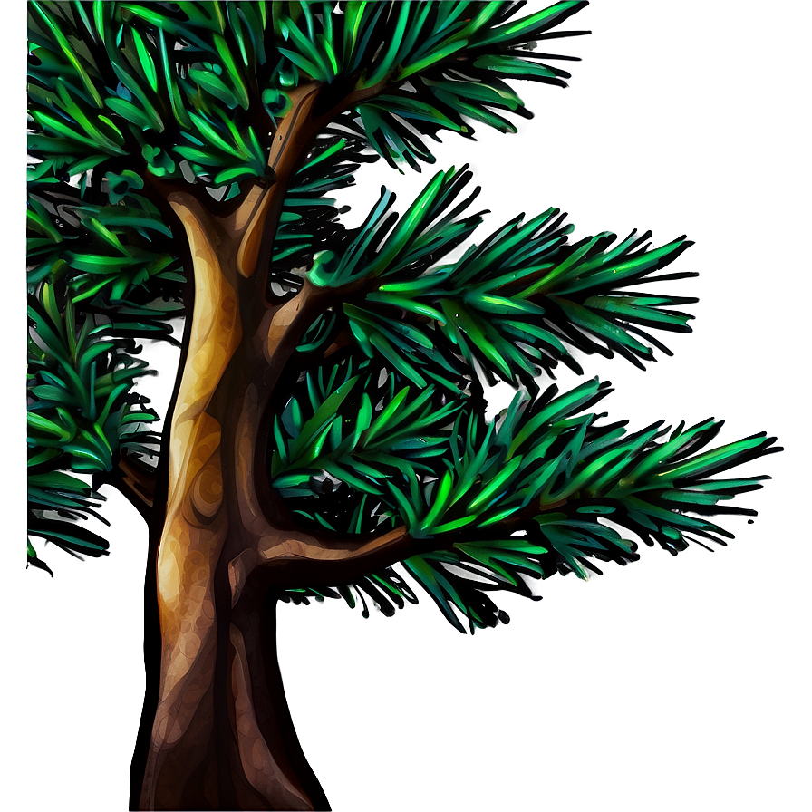 Abstract Pine Tree Art Png Xel79