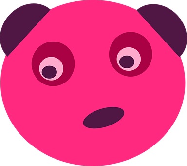 Abstract Pink Bear Face Graphic