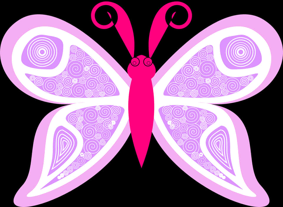 Abstract Pink Butterfly Graphic