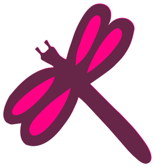 Abstract Pink Dragonfly Graphic