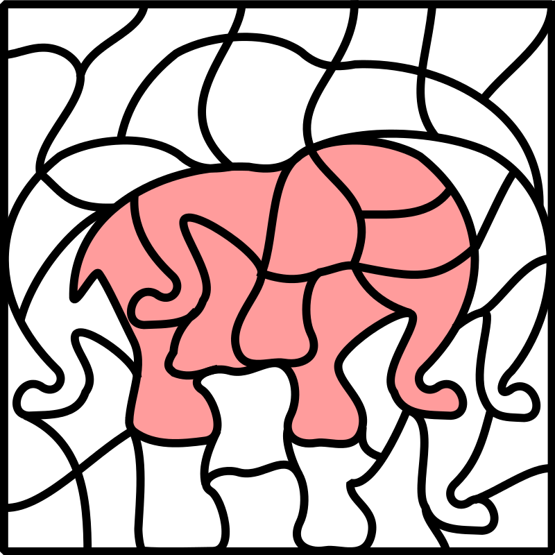 Abstract Pink Elephant Illusion